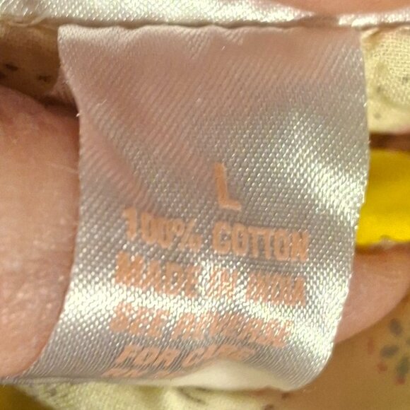 VTG AEROPOSTALE (M/L) Yellow Snap Up Cotton Floral Blouse - Picture 6 of 6